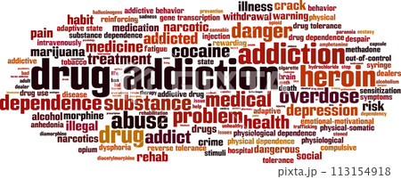 Drug addiction word cloud Drug addiction word cloud 113154918