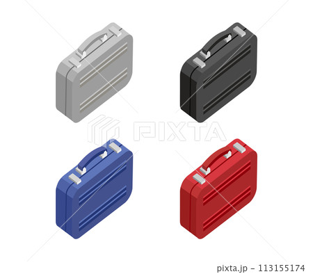 アイソメトリックなスーツケース_アタッシュケース_イラスト素材 アイソメトリックなスーツケース_アタッシュケース_イラスト素材 113155174