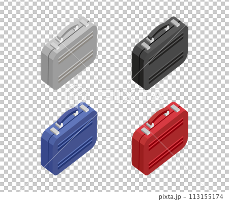 アイソメトリックなスーツケース_アタッシュケース_イラスト素材 アイソメトリックなスーツケース_アタッシュケース_イラスト素材 113155174