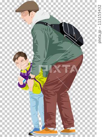 Parent and child of a young boy and his kind father Parent and child of a young boy and his kind father 113155432