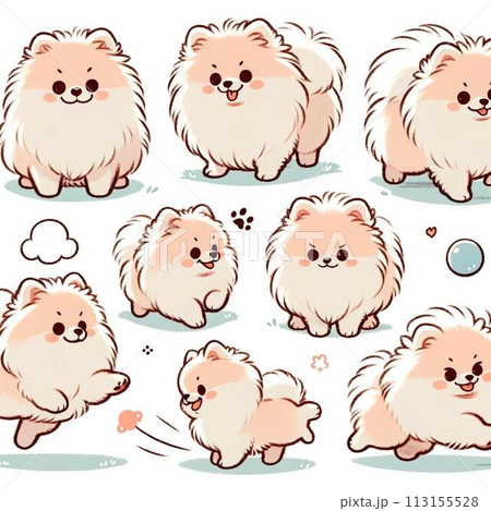 かわいい犬のイラストセットのイラスト素材 [113155528] - PIXTA