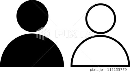 人物ピクトグラム シルエット アイコン 上半身アバターセット 人物ピクトグラム シルエット アイコン 上半身アバターセット 113155779