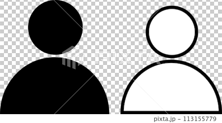 人物ピクトグラム シルエット アイコン 上半身アバターセット 人物ピクトグラム シルエット アイコン 上半身アバターセット 113155779