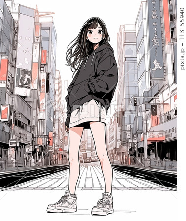 パーカー女子・BLACK「AI生成画像」 パーカー女子・BLACK「AI生成画像」 113155940