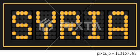 Orange color led banner in word syria on black background Orange color led banner in word syria on black background 113157365