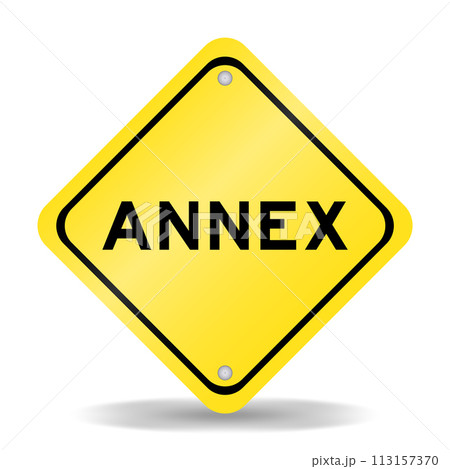 Yellow color transportation sign with word annex on white background r Yellow color transportation sign with word annex on white background r 113157370