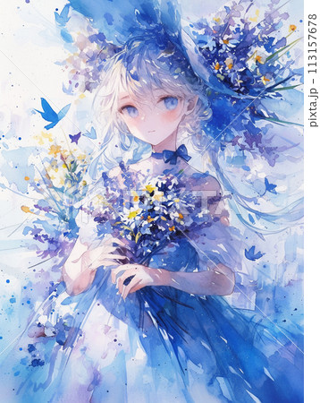 青い花の妖精 113157678