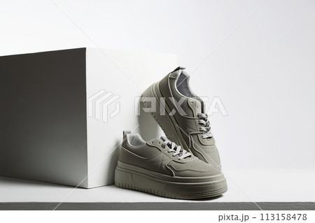 trendy sneakers. fashion shoes still life. gumshoes trendy sneakers. fashion shoes still life. gumshoes 113158478