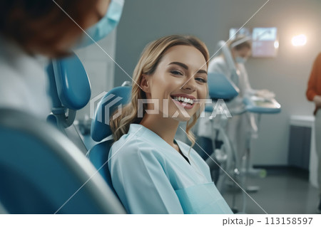 Smiling Woman at the Dentist 113158597