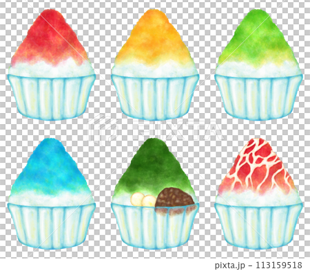 Illustration set of shaved ice Illustration set of shaved ice 113159518