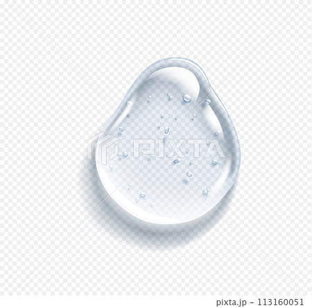 Hyaluronic acid drop with bubbles realistic vector illustration 113160051