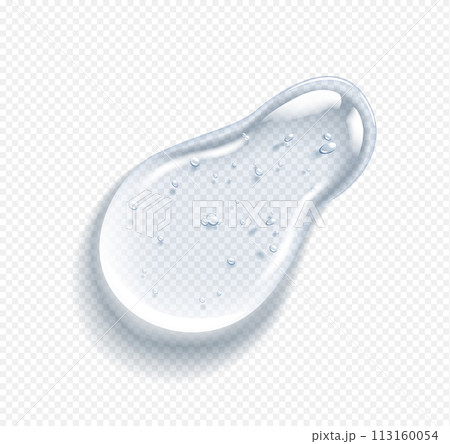 Hyaluronic acid drop with bubbles realistic vector illustration Hyaluronic acid drop with bubbles realistic vector illustration 113160054