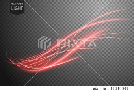 Abstract Red Wave of Light with A Transparent Background, Isolated and Easy to Edit, Vector Illustration Abstract Red Wave of Light with A Transparent Background, Isolated and Easy to Edit, Vector Illustration 113160499