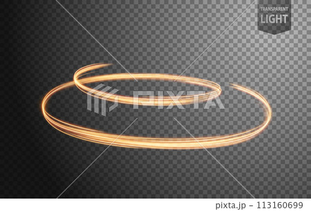 Abstract Gold Wave of Light with A Transparent Background, Isolated and Easy to Edit, Vector Illustration 113160699