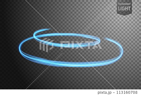 Abstract Blue Vortex of Light with Blue Sparks, on A Transparent Background, Isolated and Easy to Edit, Vector Illustration 113160708