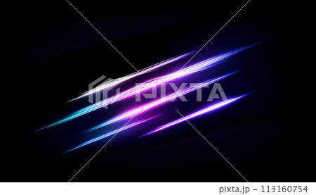 Abstract Multicolor Lines of Light, Isolated on Dark Background, Vector Illustration Abstract Multicolor Lines of Light, Isolated on Dark Background, Vector Illustration 113160754