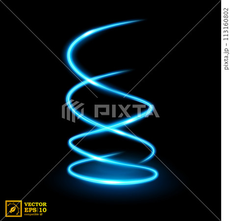 Abstract Blue Swirl Line of Light, Isolated and Easy to Edit, Vector Illustration Abstract Blue Swirl Line of Light, Isolated and Easy to Edit, Vector Illustration 113160802