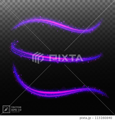 Abstract Fire Wavy Light Sets with A Transparent Background, Isolated and Easy to Edit, Vector Illustration 113160840