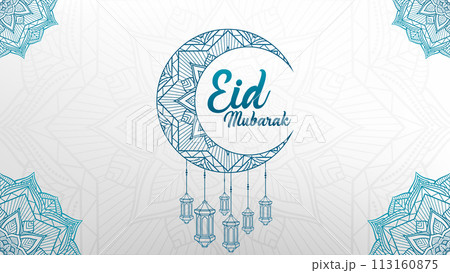 Eid Mubarak Premium Background, Suitable For Greeting Card, Poster and Banner, Vector Illustration 113160875