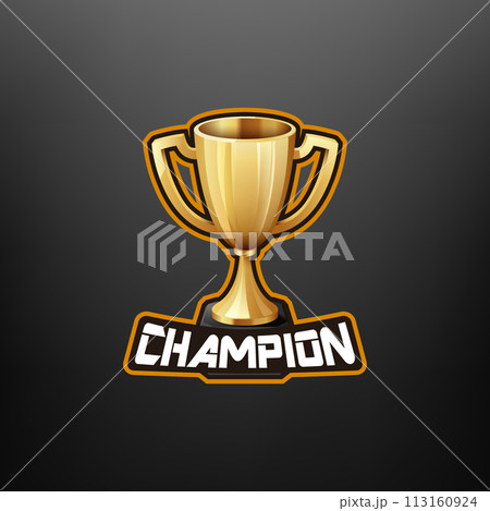 Champion Trophy Mascot Gaming, Vector Illustration 113160924