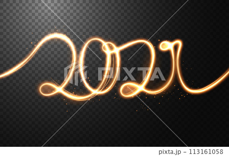 2021 Light Speed Motion Effect, New Year Gold Light Trail, Vector Illustration 2021 Light Speed Motion Effect, New Year Gold Light Trail, Vector Illustration 113161058