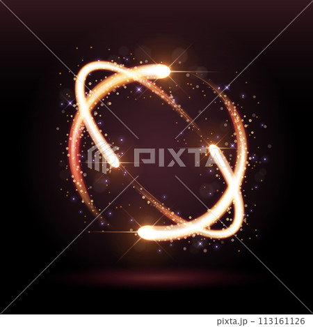 Abstract Gold Circle Trail, Circular Glowing Sparks, Vector Illustration Abstract Gold Circle Trail, Circular Glowing Sparks, Vector Illustration 113161126