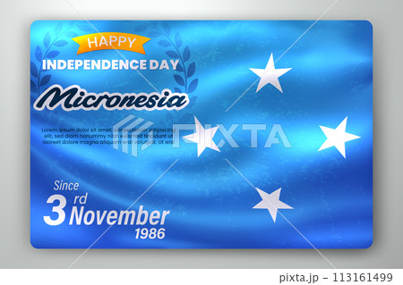 Happy Independence Day of Micronesia with Waving Flag Background, Vector Illustration Happy Independence Day of Micronesia with Waving Flag Background, Vector Illustration 113161499