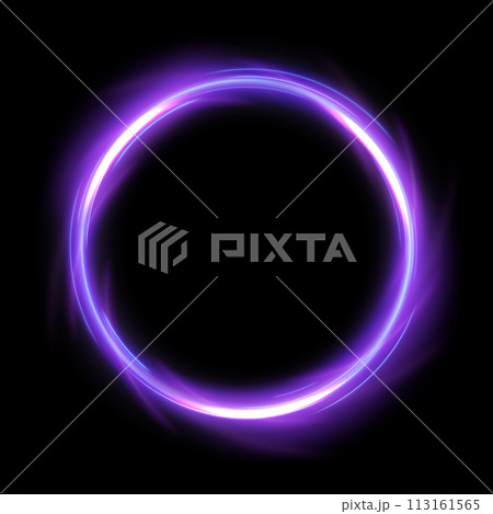 Abstract Glowing Circle, Elegant Illuminated Light Ring, Vector Illustration 113161565