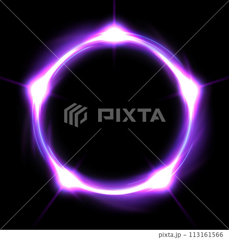 Abstract Glowing Circle, Elegant Illuminated Light Ring, Vector Illustration 113161566