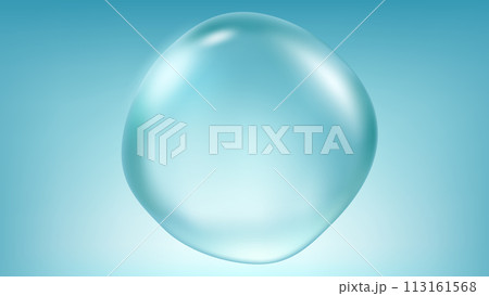 Big Water Drop on Blue Background, Vector Illustration Big Water Drop on Blue Background, Vector Illustration 113161568