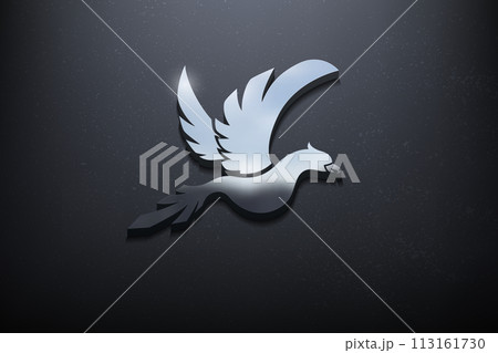 Bird 3D Logo Design, Shiny Mockup Logo with Textured Wall. Realistic Vector, Vector Illustration Bird 3D Logo Design, Shiny Mockup Logo with Textured Wall. Realistic Vector, Vector Illustration 113161730