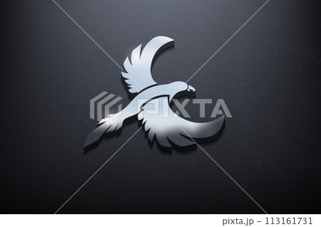 Bird 3D Logo Design, Shiny Mockup Logo with Textured Wall. Realistic Vector, Vector Illustration Bird 3D Logo Design, Shiny Mockup Logo with Textured Wall. Realistic Vector, Vector Illustration 113161731