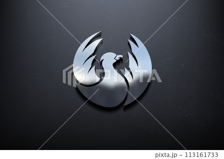 Bird 3D Logo Design, Shiny Mockup Logo with Textured Wall. Realistic Vector, Vector Illustration Bird 3D Logo Design, Shiny Mockup Logo with Textured Wall. Realistic Vector, Vector Illustration 113161733