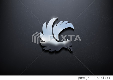 Bird 3D Logo Design, Shiny Mockup Logo with Textured Wall. Realistic Vector, Vector Illustration Bird 3D Logo Design, Shiny Mockup Logo with Textured Wall. Realistic Vector, Vector Illustration 113161734