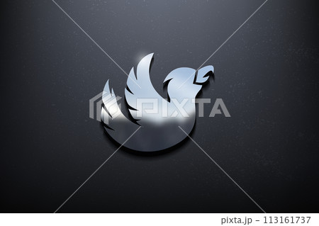 Bird 3D Logo Design, Shiny Mockup Logo with Textured Wall. Realistic Vector, Vector Illustration Bird 3D Logo Design, Shiny Mockup Logo with Textured Wall. Realistic Vector, Vector Illustration 113161737