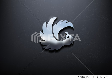 Bird 3D Logo Design, Shiny Mockup Logo with Textured Wall. Realistic Vector, Vector Illustration Bird 3D Logo Design, Shiny Mockup Logo with Textured Wall. Realistic Vector, Vector Illustration 113161738