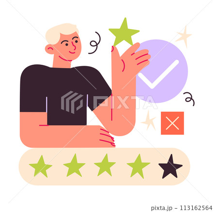 User gives a five-star rating to the service 113162564