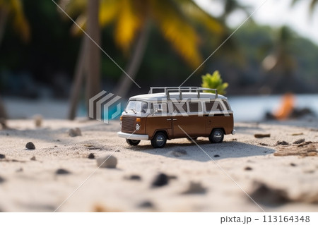 Mini Van on Tropical Beach Mini Van on Tropical Beach 113164348