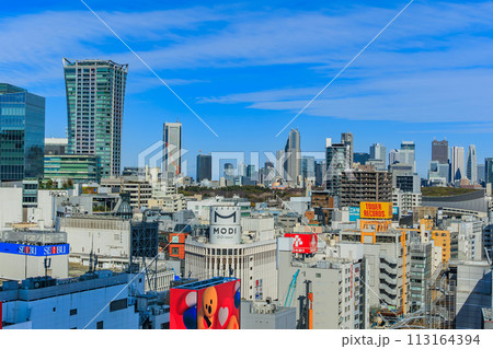 東京　渋谷スクランブルスクエア12階 展望フロアからの眺め 113164394