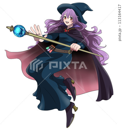 かわいい美少女魔法使いのキャラクター かわいい美少女魔法使いのキャラクター 113164417