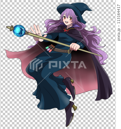 可愛美麗的女孩魔術師角色 可愛美麗的女孩魔術師角色 113164417