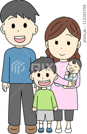 4人家族のイラスト 113165708