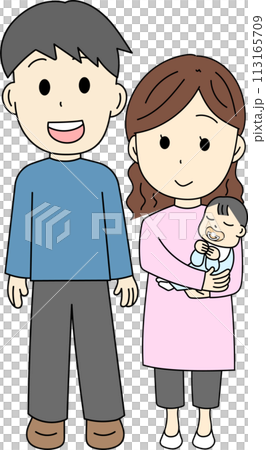 一家三口的插圖 113165709