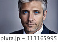 handsome gray-haired man with blue eyes, close-up, gray-haired grandfather, wrinkles on his face, businessman jacket, blue-eyed gray-haired grandfather businessman, portrait grandfather, doing 113165995