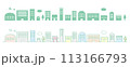 シンプルな街並みのセット	 113166793