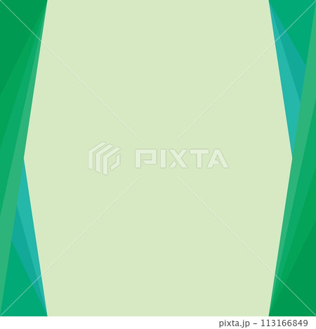 幾何学模様　フレーム　三角形　エメラルドグリーン　ターコイズブルー　 113166849