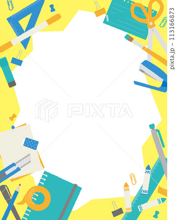 文房具のイラストフレーム	 113166873