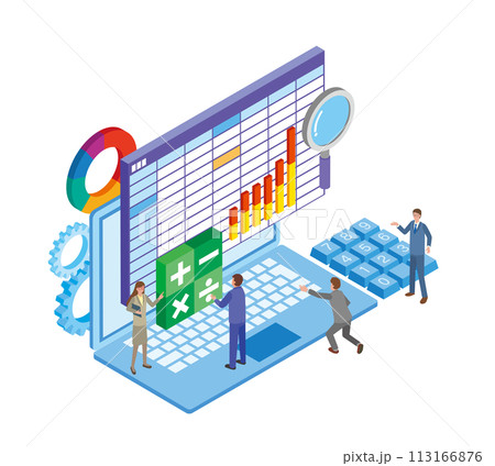 表計算ソフトと働く人々 113166876