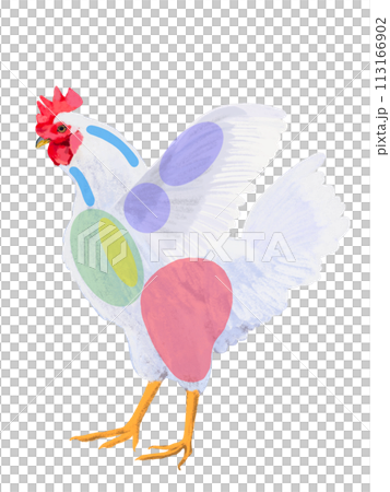 にわとり（部位図）文字なし 113166902