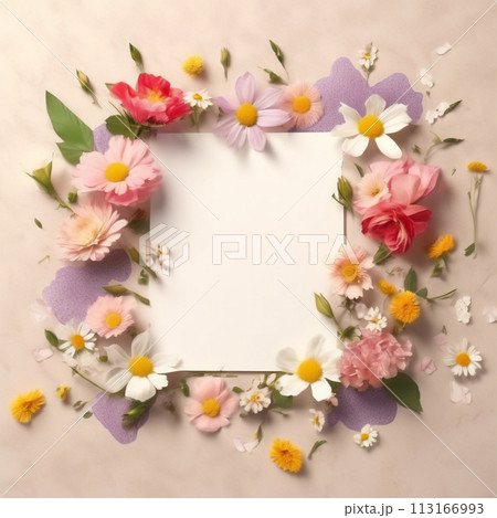 お花のメッセージカード 母の日 113166993